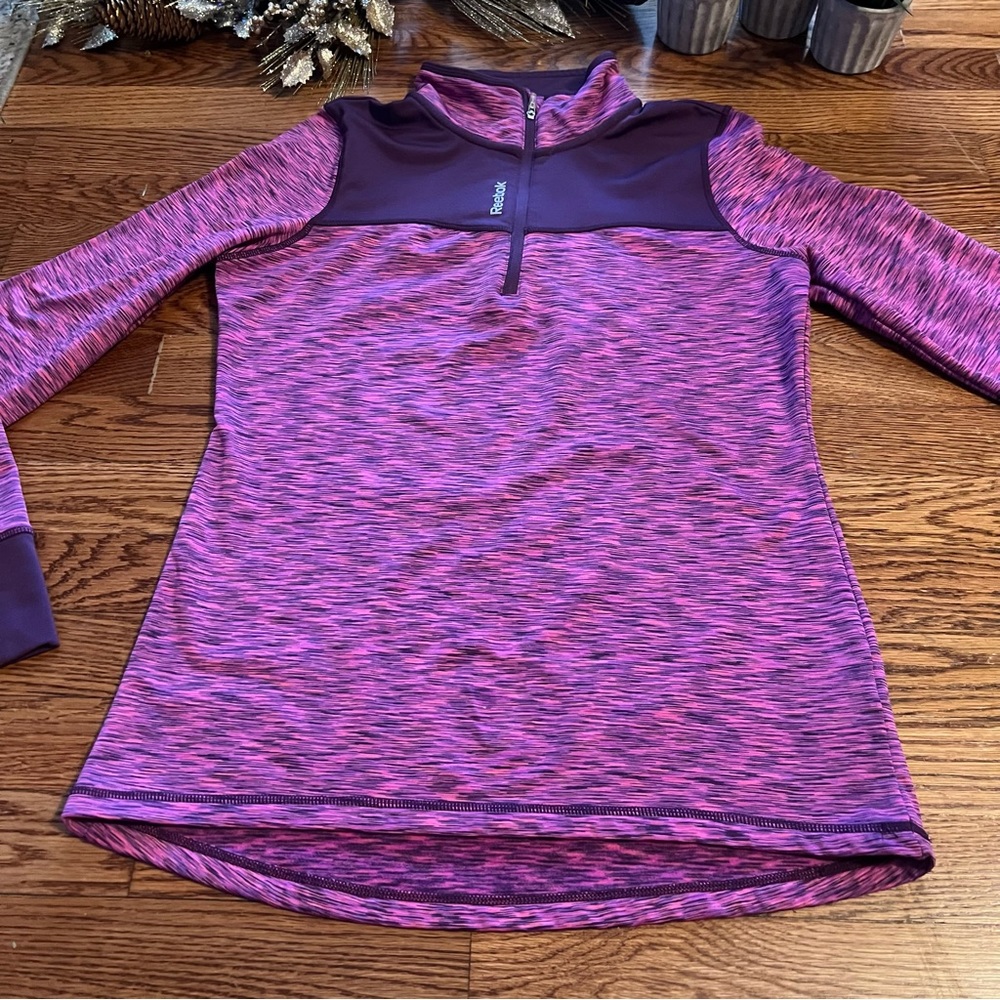 Reebok Pullover Workout Half-Zip Long Sleeve Top … - image 8